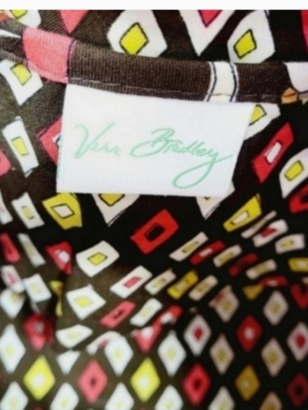 VERA BRADLEY Floral Orange Brown Puccini Fall Tote Shoulder Bag Pocketbook